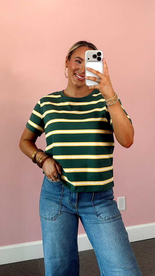 Urban Stripes Tee - Green/Yellow