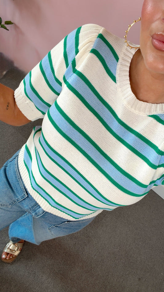 The Sweet Stripe Knit Blouse