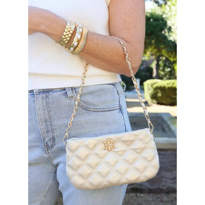 CAROLINE HILL | Pearl Quilted Livi Crossbody