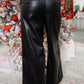 Pleather Wide Leg Pant - Black