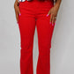 High Rise Ankle Flare in Red