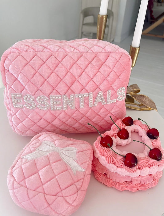 Bow Mini Bag - Pink Velvet