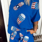America Sequin Drinks Shorts Set