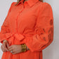 Poised Romance Midi Dress in Orange