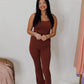 Free To Dream Flare Jumpsuit in Cinnamon