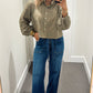 Woven Long Sleeve Top in Olive