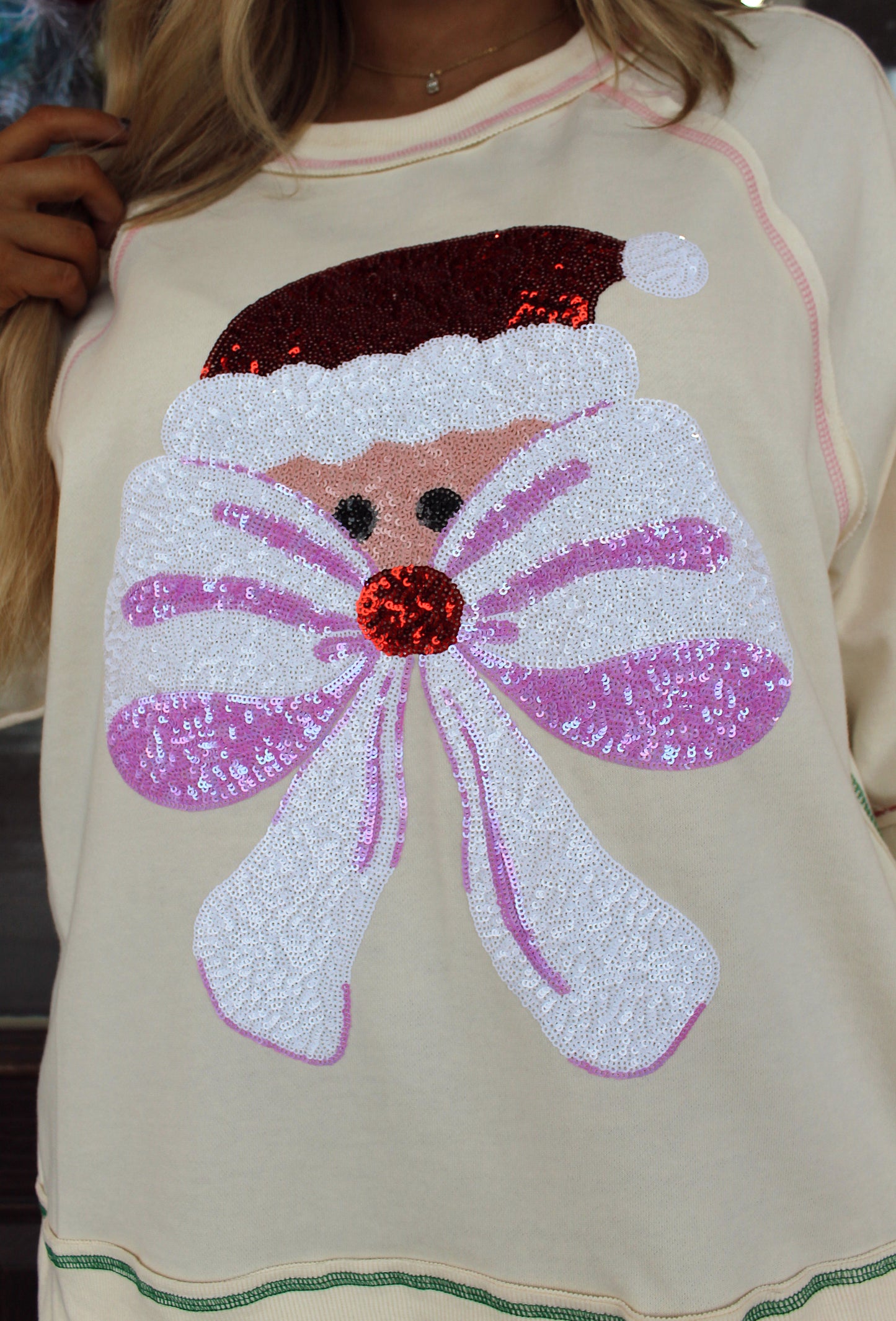 Sequin Santa Pullover