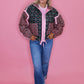 Rose Pattern Puffer Jacket