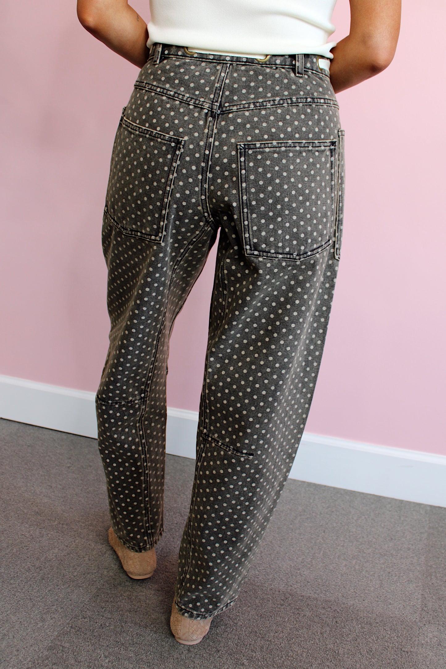 Polka Dot Barrel Pants