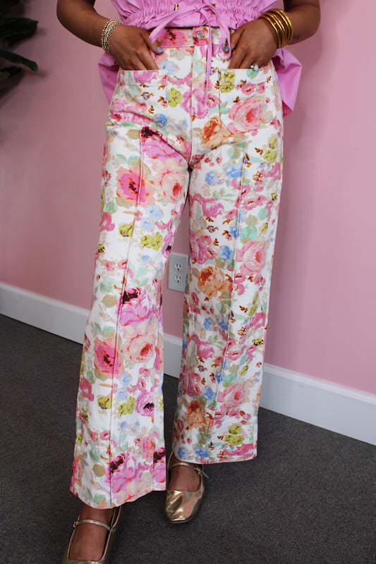 Summer Bloom Printed Pants