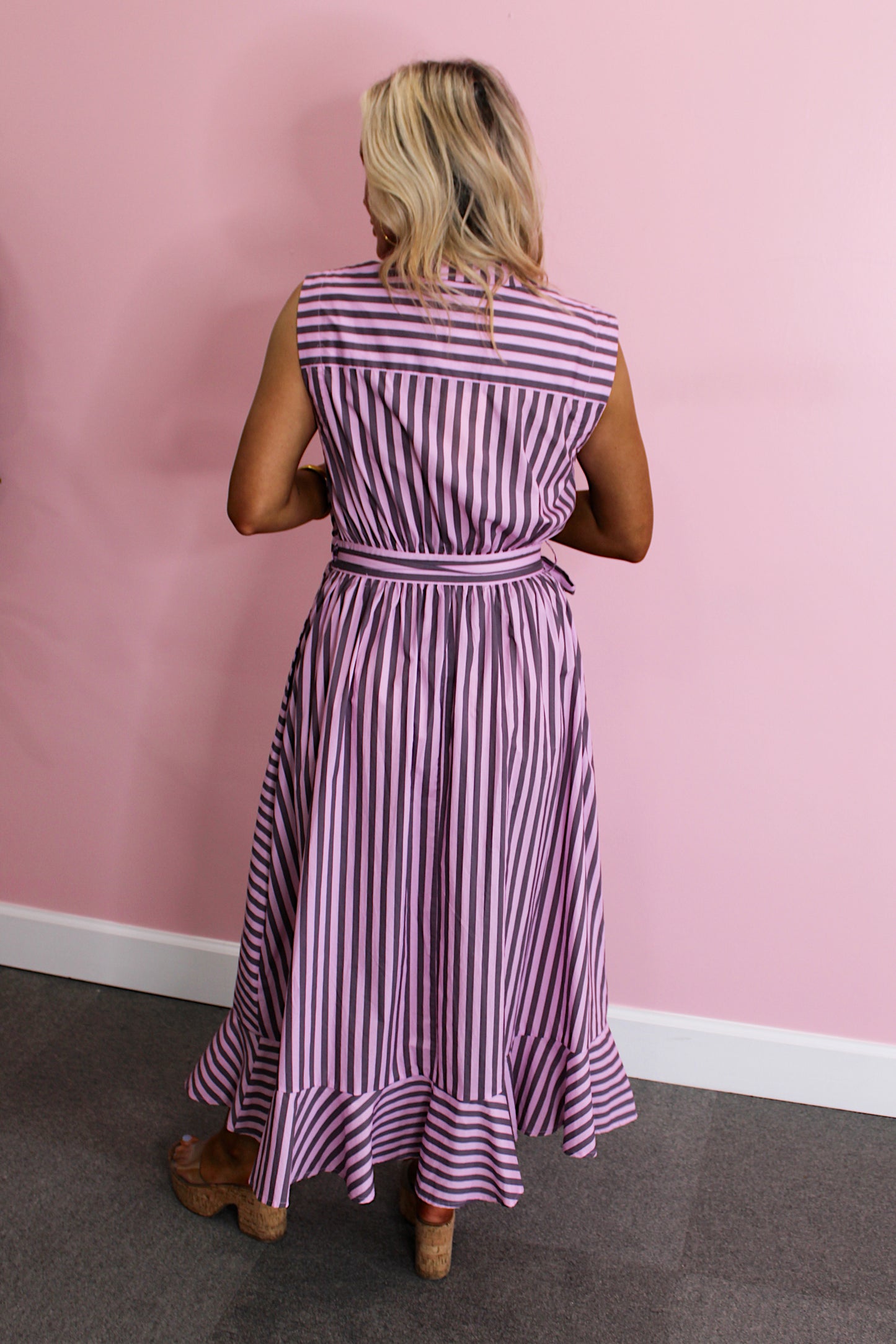Blush Cocoa Striped Maxi