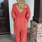 The Everyday Pleated Jumpsuit - Orange