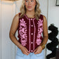 Botanical Charm Embroidered Vest Top