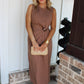 Vineyard Toast Midi Dress - Mocha