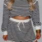 Black Striped Skort Set