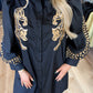 Golden Wild Leopard Embroidered Mini