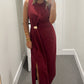 Vineyard Toast Midi Dress - Burgundy