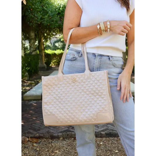 CAROLINE HILL | Nude Patent Shane Tote