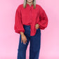 Social Sweetness Blouse in Wine