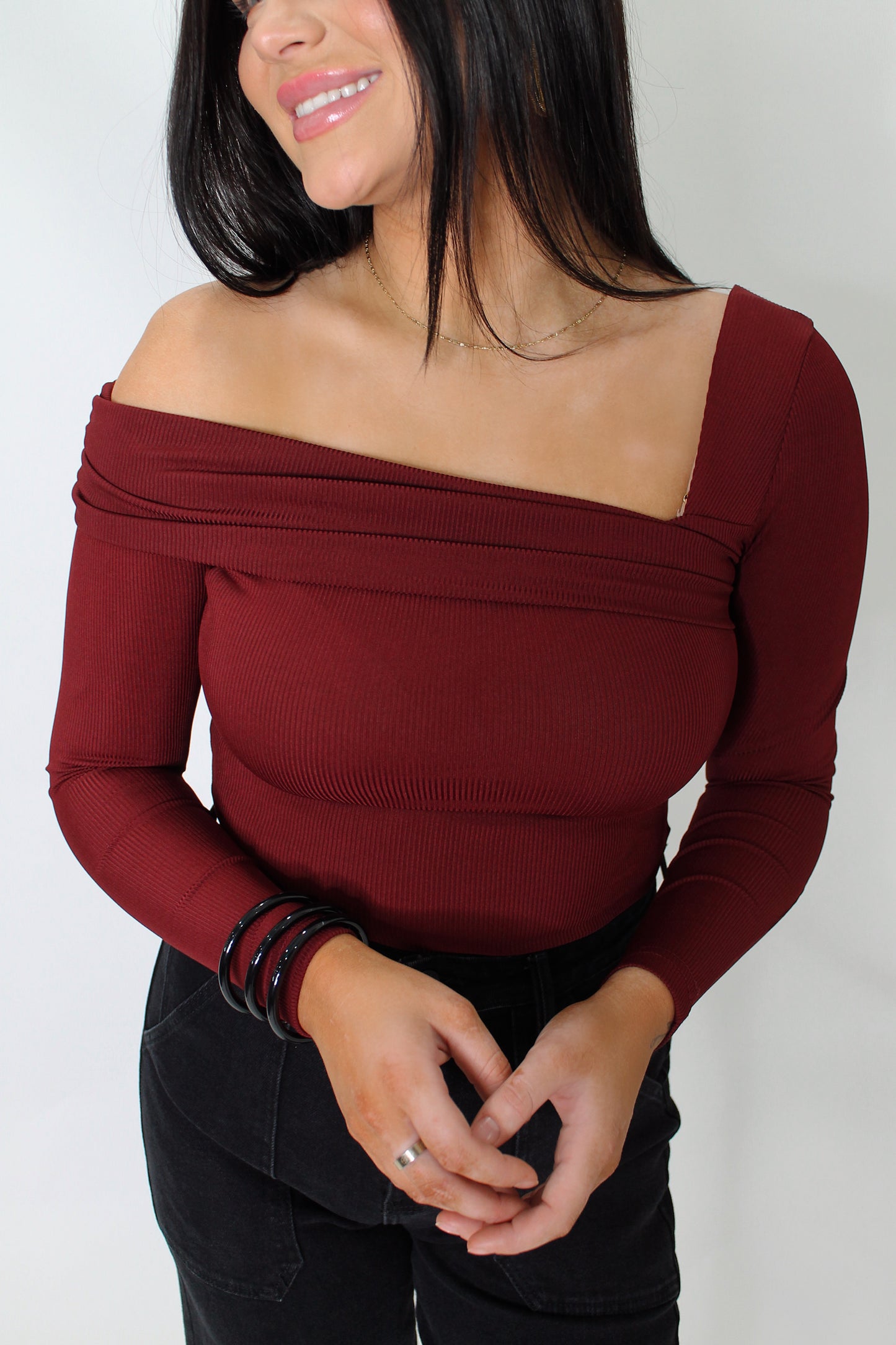 Always in Style Bodysuit - Burgundy