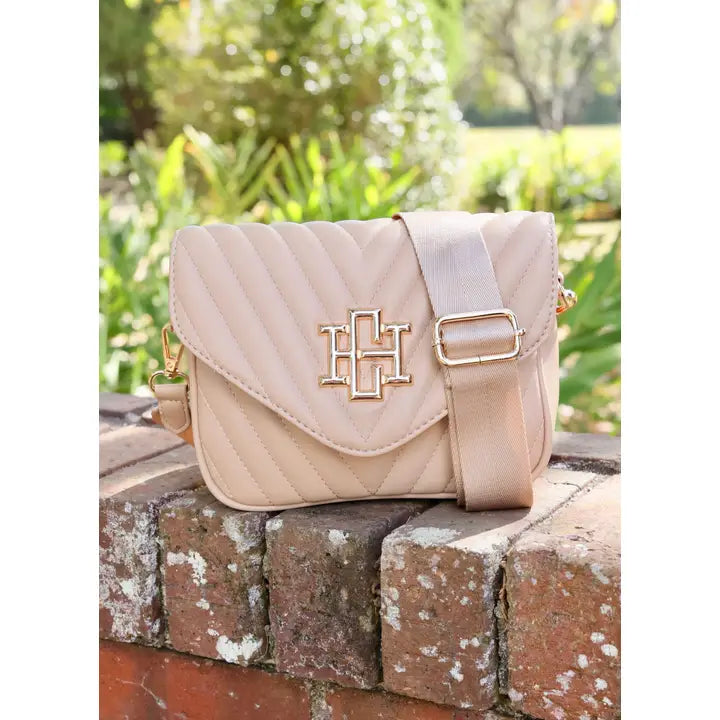 CAROLINE HILL | Tan V Quilted Angela Crossbody