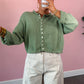 Button Down Cardigan - Sage