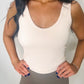 On The Daily Ribbed Tank in Ivory