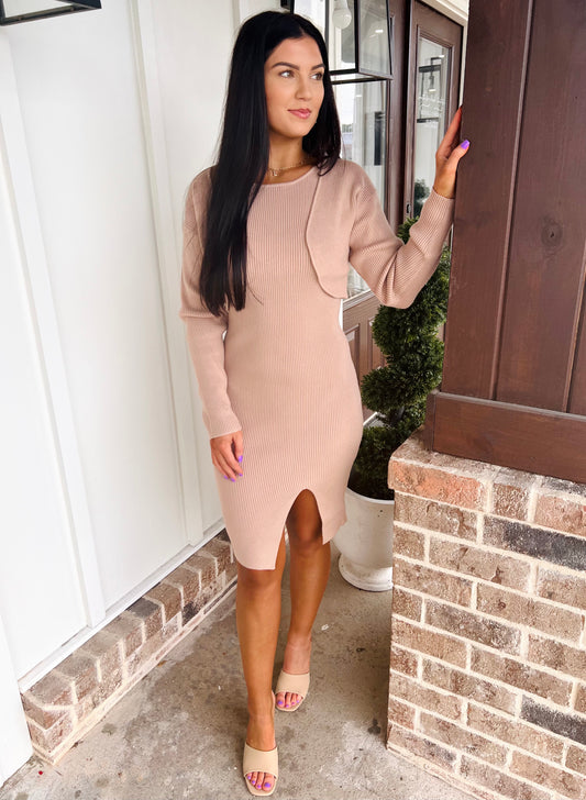 Cheers To This Mocha Dress Set