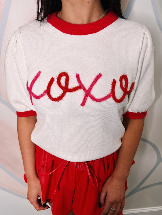 Xoxo Puff Sleeve Sweater Top