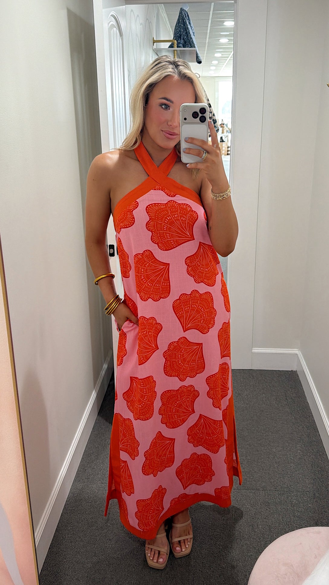 Sunset Seashell Midi Dress