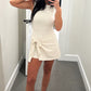 Tie Wrap Romper - Cream