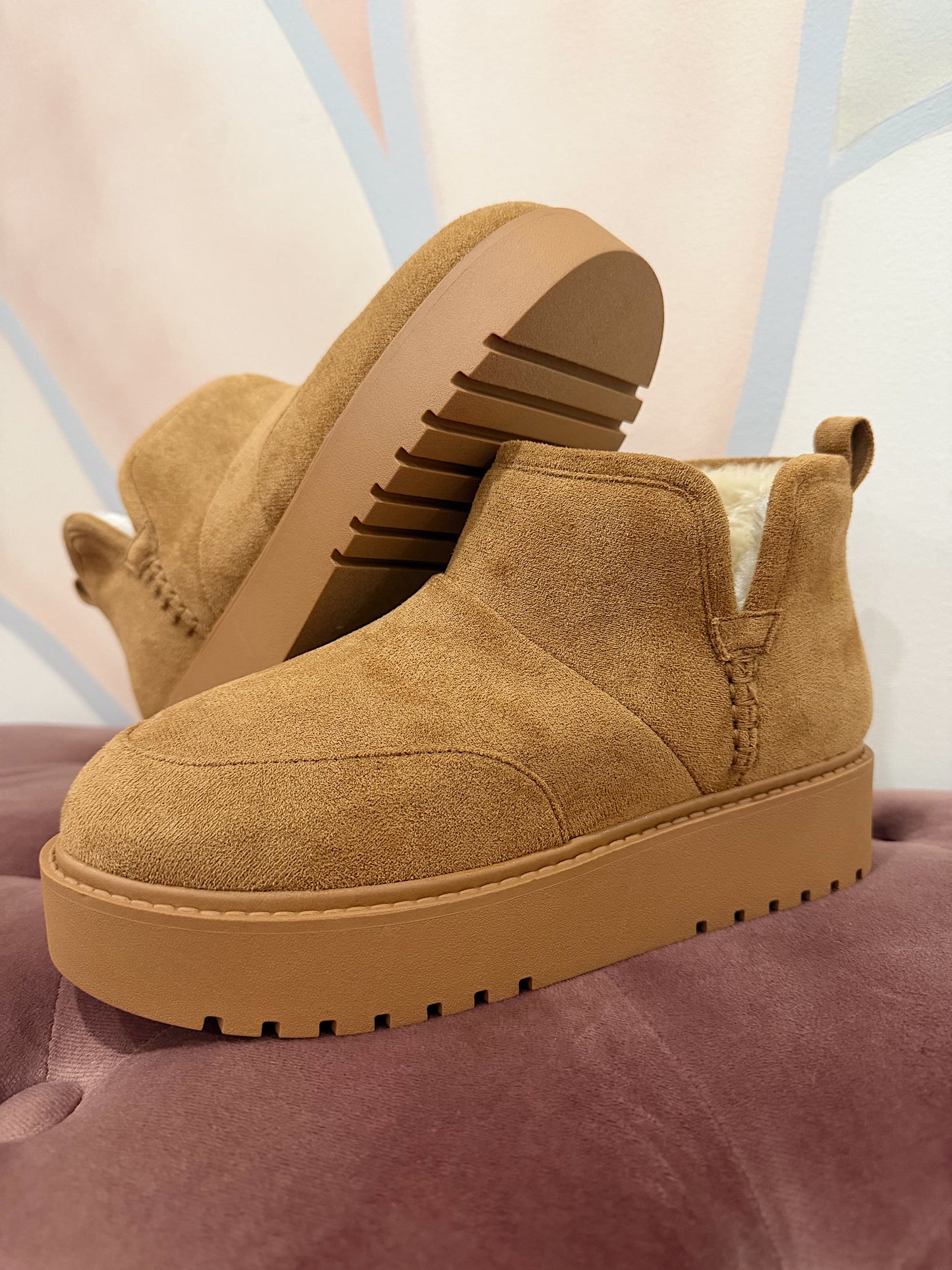 Platform Bootie - Chestnut