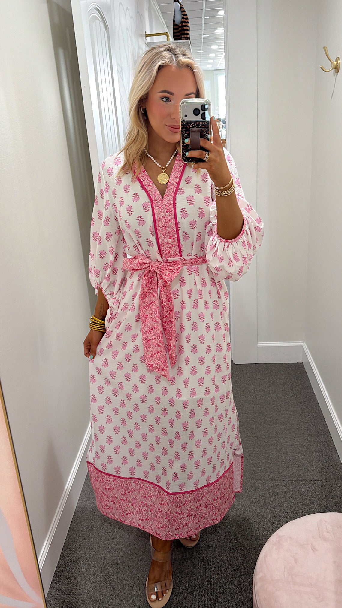 Blush Garden Midi Dress