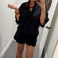 Scallop Short Set - Black