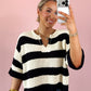 Classic Knit Stripe Top - Black