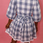 Eyelet Gingham Mini Dress