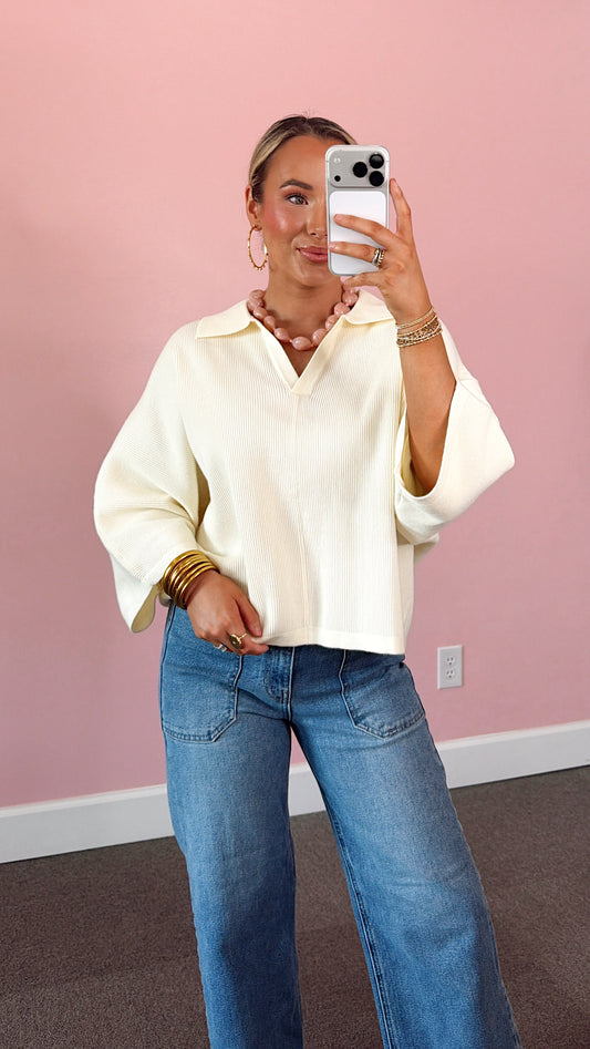 Reset V Neck - Cream