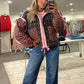 Rose Pattern Puffer Jacket