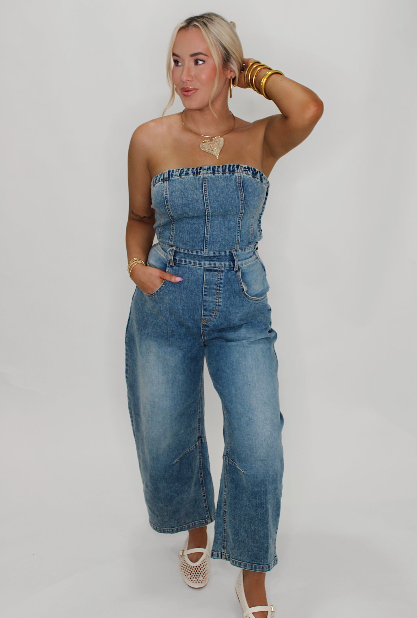 Barrel Denim Jumpsuit