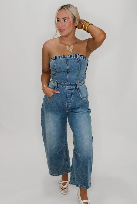 Barrel Denim Jumpsuit