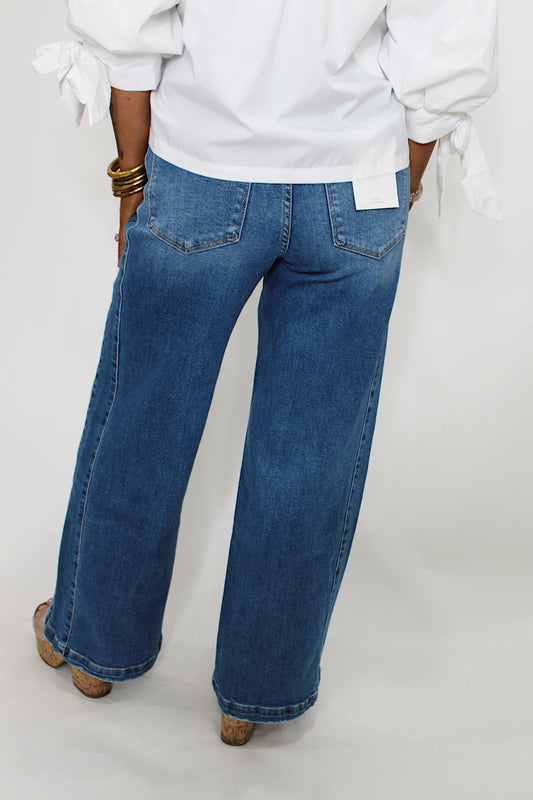 VERVET | High Rise Waist Tie Denim Pant