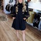Golden Wild Leopard Embroidered Mini