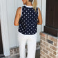 Dotted Delight Sleeveless Tank - Navy