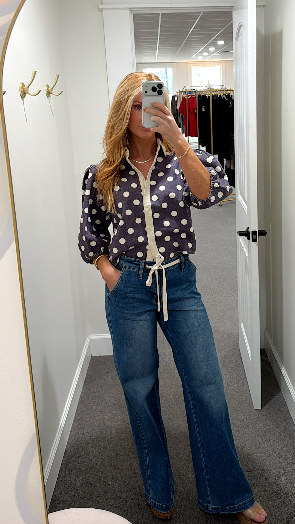 Plum Jam Polka Dot Button Down
