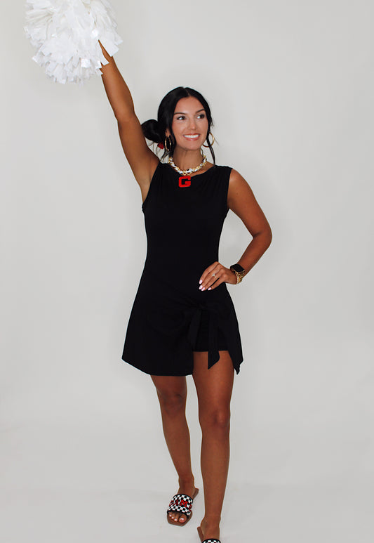 Tie Wrap Romper - Black