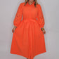 Poised Romance Midi Dress in Orange