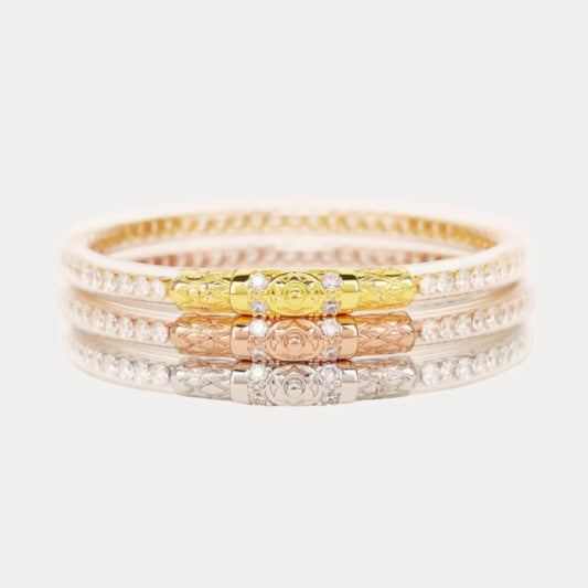 BuDhaGirl / Three Queens All Weather Bangles - Clear Crystal
