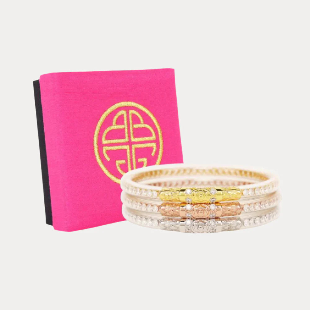 BuDhaGirl / Three Queens All Weather Bangles - Clear Crystal