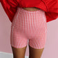 Gingham Dreams Romper - Red