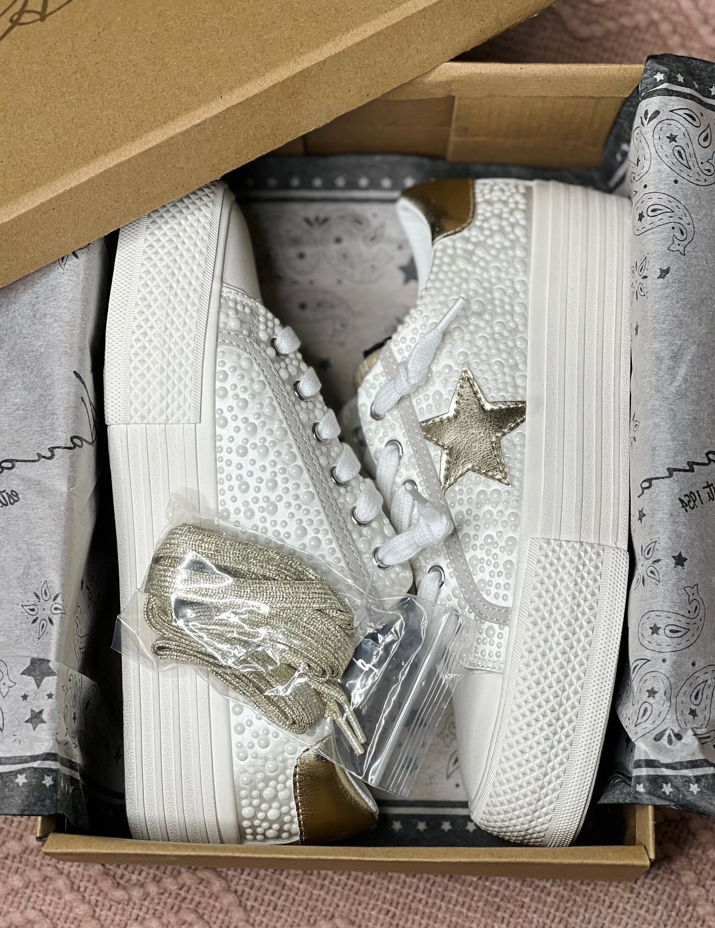 Gold Star & Pearls VH Platform Sneaker